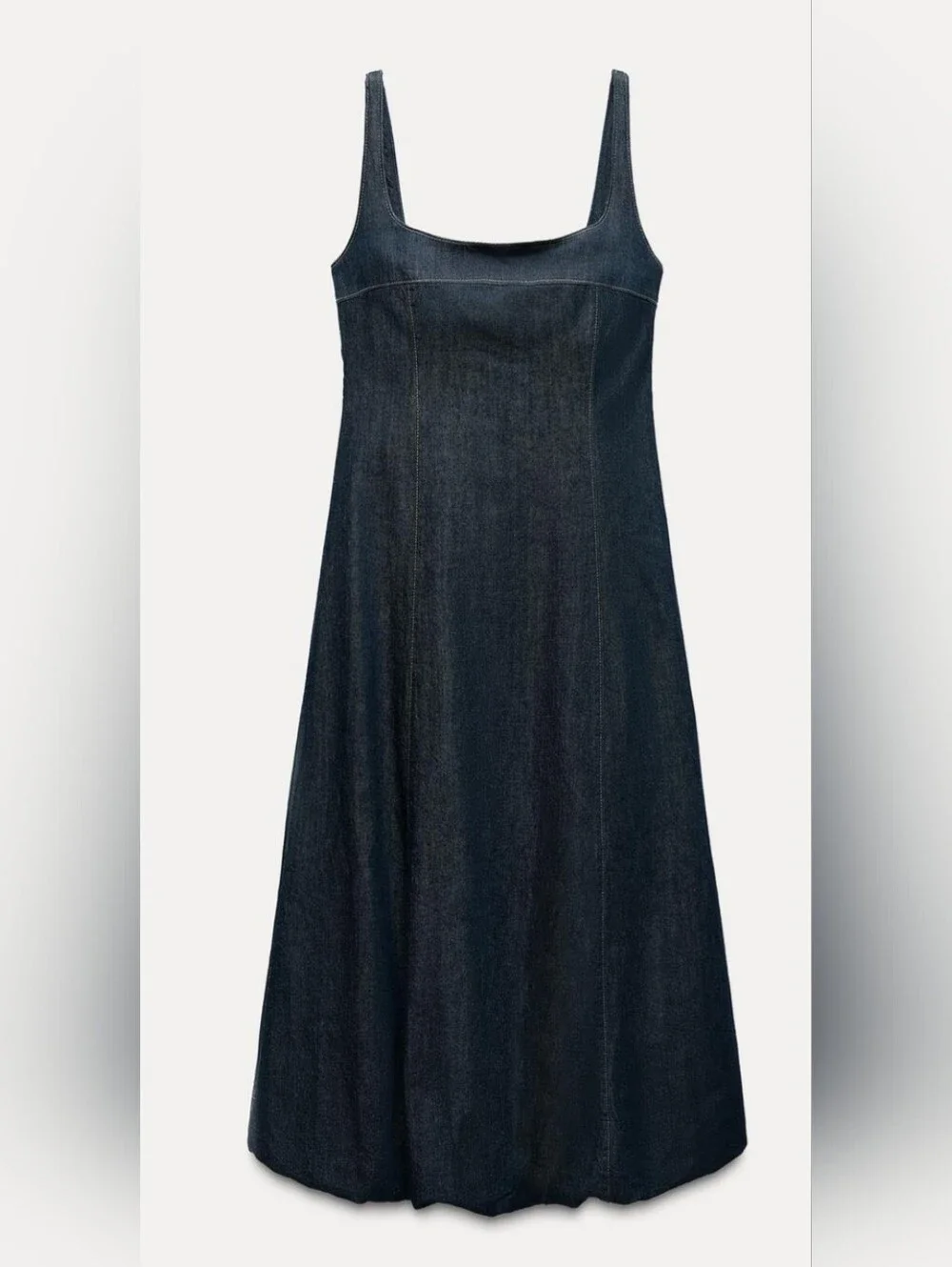 NWT ZARA Denim Baloon Dress- Dark Indigo Maxi - Picture 3 of 6